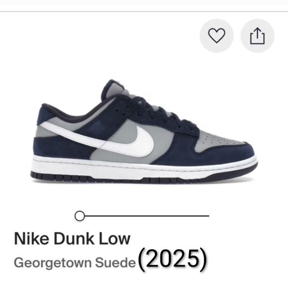 Nike Other - Nike Dunk Low Georgetown Suede in Navy and Gray Mens SZ 11 EUC